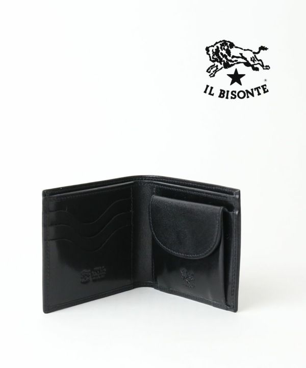 IL BISONTE(イルビゾンテ)ブラックキャニオンレザー 二つ折り財布