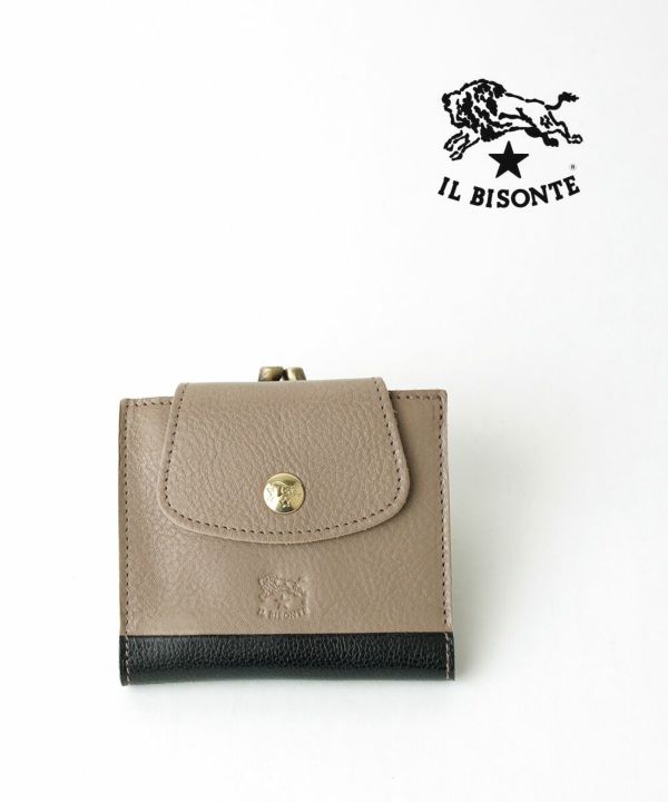 IL BISONTE(イルビゾンテ), バイカラーレザー がま口財布