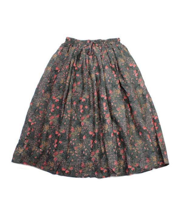 SOIL(ソイル)CO SILK FLOWER PRINT GATHERED SKIRT | BLEU COMME BLEU(ブルーコムブルー)