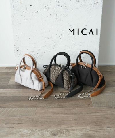 MICAI(ミカイ) ストライプ柄 トートバッグ スクエアバッグ