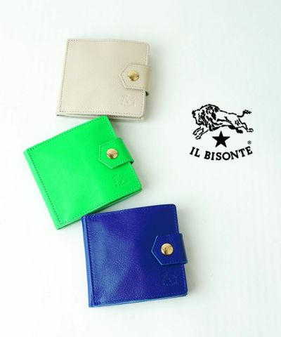 IL BISONTE(イルビゾンテ)レザー ビッグロゴ型押し L型