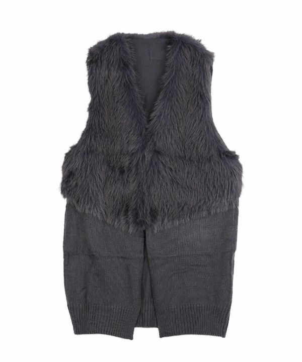 ZAMPA(ザンパ)Aヤーン＋フェイクファー切替 ロングジレ | BLEU COMME