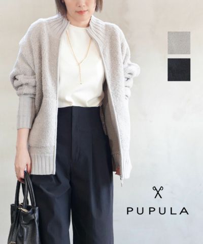 ププラ コットンミックストリコット バックギャザープルオーバー PUPULA レディース 国内正規品 PUPULA ププラ コットンミックストリコット バックギャザープル