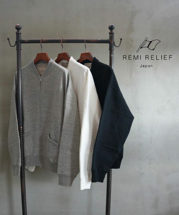 REMI RELIEF(レミレリーフ)丸胴裏毛ZIPクルー | BLEU COMME BLEU