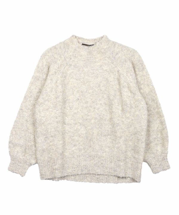 ZAMPA(ザンパ)ウール混リングヤーンボトルネックプルオーバー | BLEU