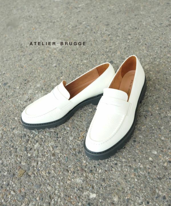 ✨新品未使用【ATELIER BRUGGE 】しぼ感素敵　タンクソールローファー ✨新品未使用【ATELIER BRUGGE 】しぼ感素敵 タンクソール
