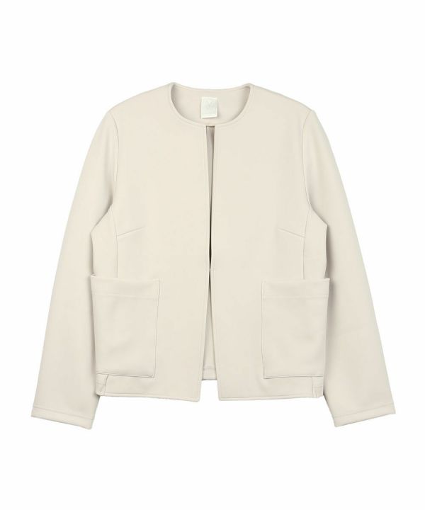 PUPULA(ププラ)アクアダブルニット ポケットジャケット | BLEU COMME