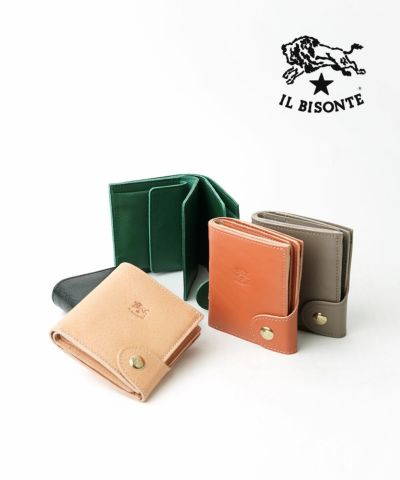 IL BISONTE(イルビゾンテ)ロゴエンボスドレザー 二つ折り財布