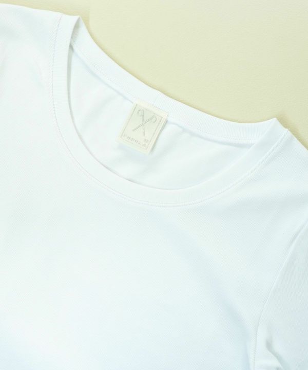 PUPULA(ププラ)デジタルリブ ワイドクルーネック 長袖 Tシャツ