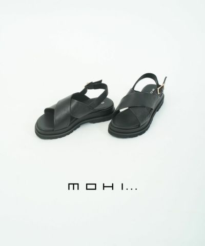 【美品】MOHI モヒ クロスストラップ プラットフォームサンダル 24cm 茶 美品】MOHI モヒ クロスストラップ プラットフォームサンダル