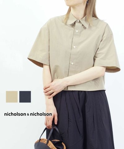 レディース NICO,nicholson&nicholson ニコ　ニコルソンアンドニコルソン　ブラウス ショート丈シャツ ODETTE-W nicholson&nicholson｜ショート丈 半袖 ボタンシャツ ODETTE-W