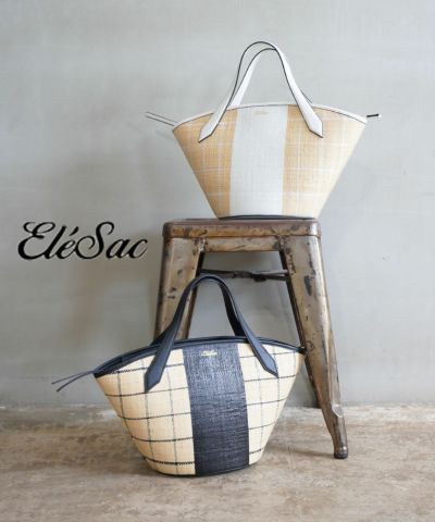 Ele'Sac(エルサック)CHECK WIDE TOTE | BLEU COMME BLEU(ブルー