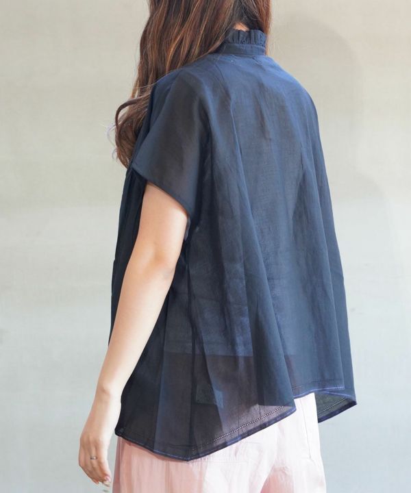 SOIL SUPER FINE VOILE WITH SELVEGE ブラウス SOIL(ソイル)SUPER FINE VOILE WITH SELVEGE FRILL COLLAR