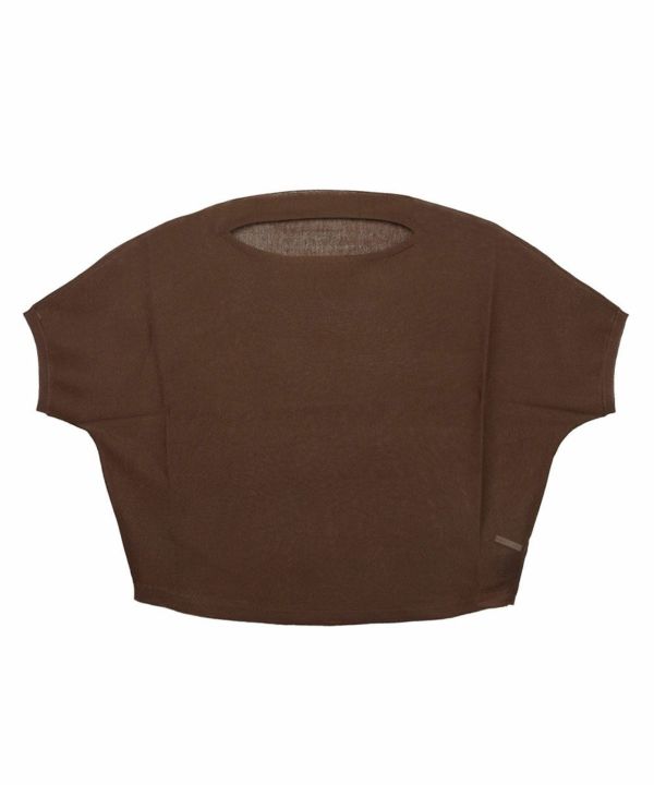 huitieme nid(ユイティーム)シアー肩裾ラウンドプルオーバー | BLEU