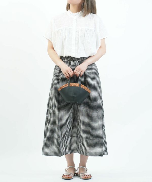 SOIL(ソイル)60s LINEN CHECK EASY SKIRT | BLEU COMME BLEU