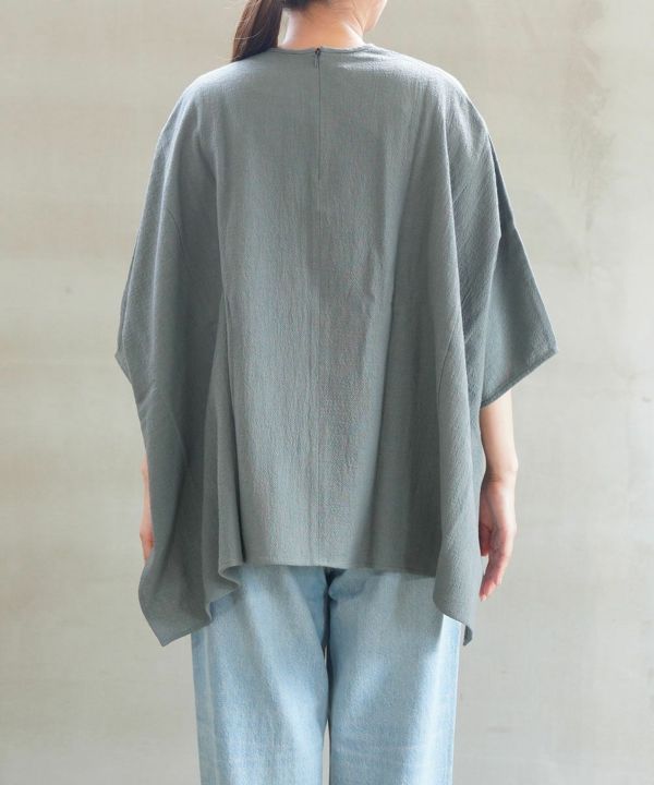 RIM.ARK(リムアーク)スクエアポンチョ Relax easy tops | BLEU
