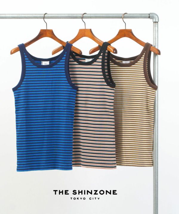 最高 THE MULTI シンゾーン)マルチボーダータンクトップ SHINZONE(ザ トップス