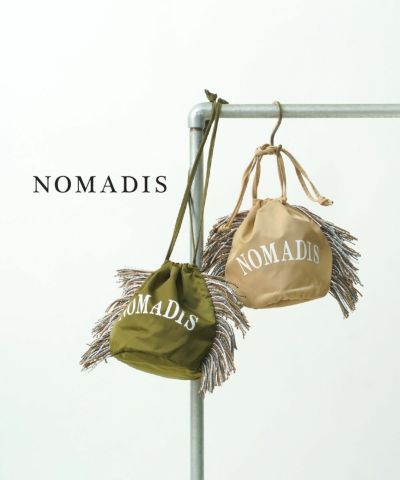 NOMADIS ベージュ×ダークグリーン NOMADIS（ノマディス）SAC ワイド トートバッグ