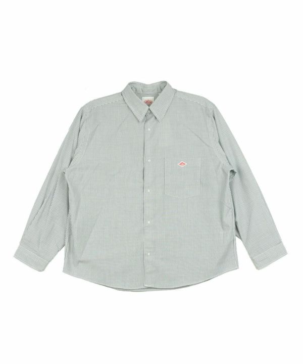 ダントン　DUNTON ストライプシャツ DANTON(ダントン)ドットボタンレギュラーカラーロングスリーブ