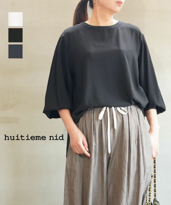 huitieme nid(ユイティーム)Tシャツ風ブラウス | BLEU COMME BLEU