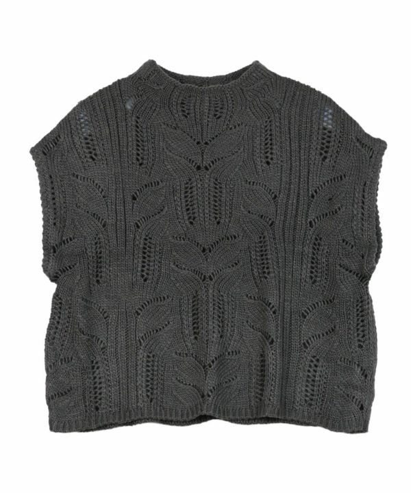 mizuiro ind(ミズイロインド)シアーケーブルパターンベスト | BLEU