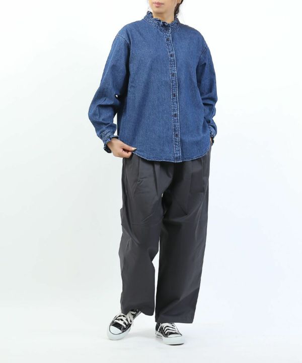 kelen(ケレン)フリルデザインデニムシャツ SYNTH | BLEU COMME BLEU