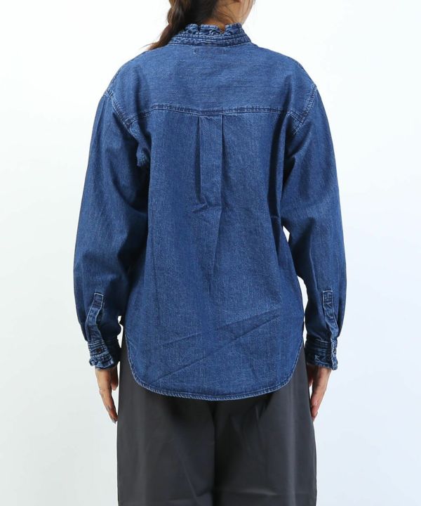 kelen(ケレン)フリルデザインデニムシャツ SYNTH | BLEU COMME BLEU