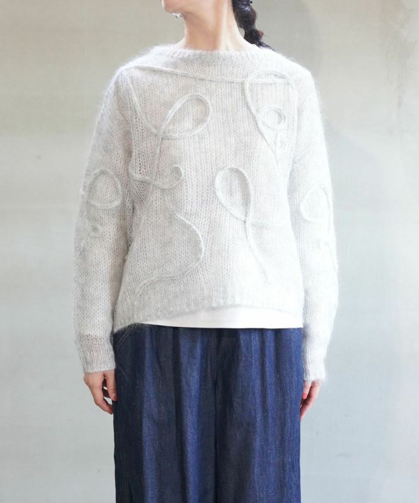 huitieme nid(ユイティーム)モヘヤコード刺繍プルオーバー | BLEU