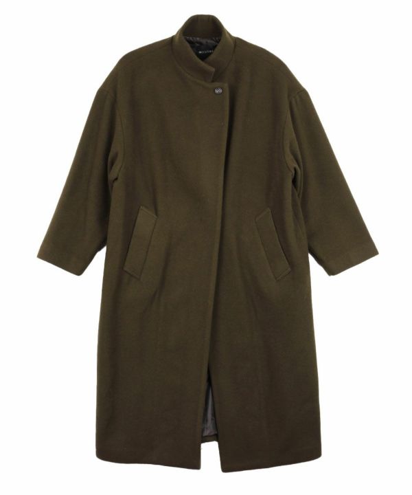 mizuiro ind(ミズイロインド)ウールブレンドスタンドカラーコート
