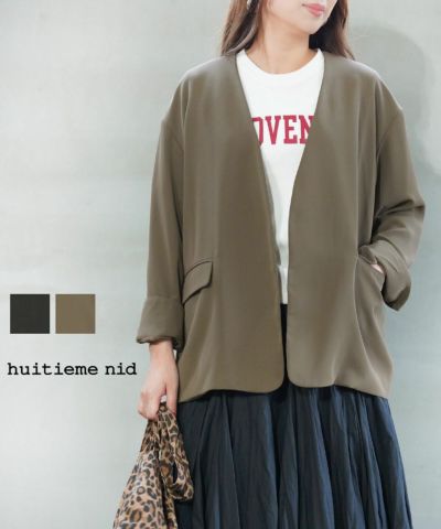 huitieme nid(ユイティーム)リネン調一つ釦ジレ | BLEU COMME BLEU