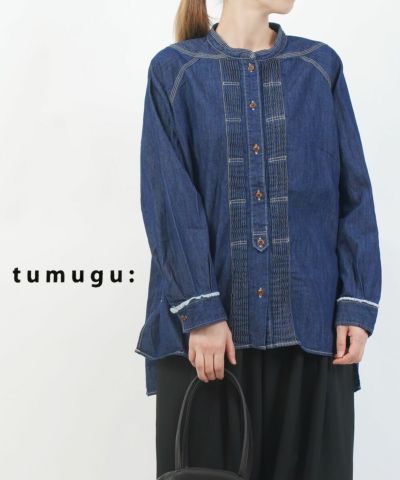 tumugu: ツムグ ライトオンスデニムシャツ 人気色です♪ 楽天市場】【新作】tumugu:(ツムグ)ライトオンスデニムピンタック
