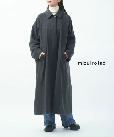 mizuiro ind ウールブレンドバルマカーンコート ネイビー ミズイロインド mizuiro ind mizuiro ind ウールブレンド バルマカーン