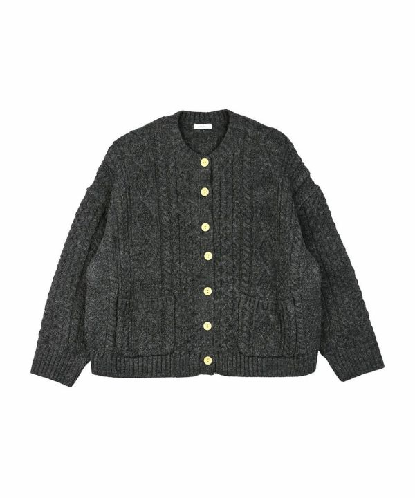 HEAVENLY(ヘブンリー)ウールミックスニットアランカーディガン | BLEU