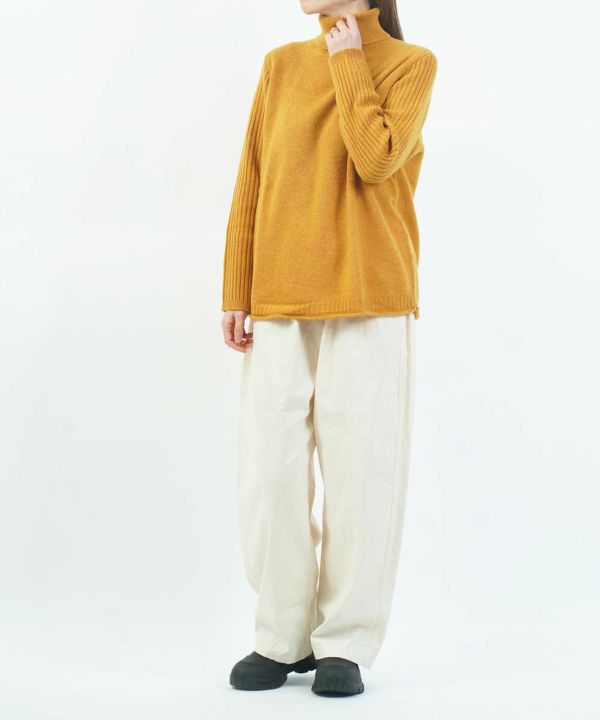 grin(グリン)ラムナイロン タートルネックニットプルオーバー | BLEU