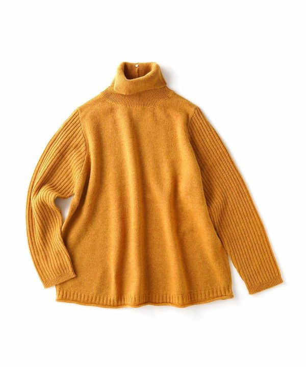 grin(グリン)ラムナイロン タートルネックニットプルオーバー | BLEU