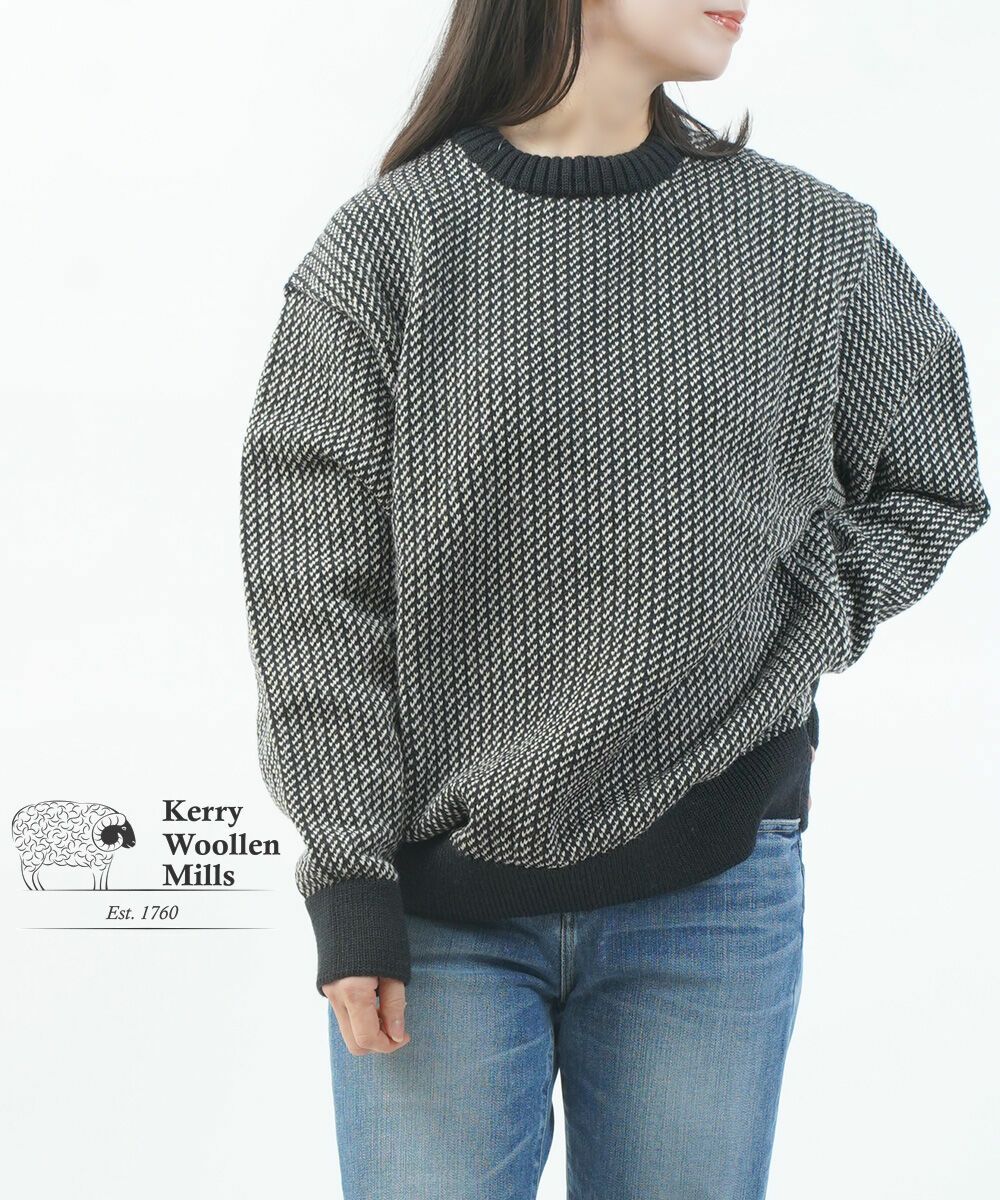 ケリーウーレンミルズ バーズアイ クルーネックニット Kerry Woollen
